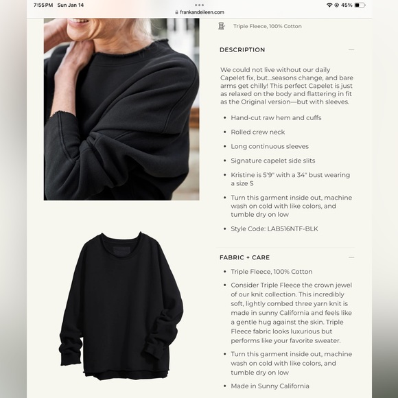 Frank & Eileen Black Long-Sleeve Capelet - Picture 3 of 9